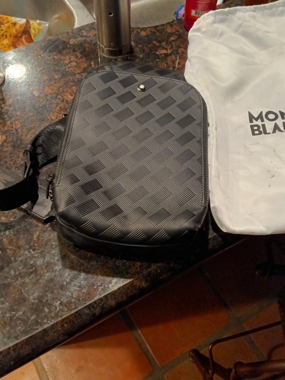 Montblanc Black  3.0 Leather Extreme Sling Textured  Bag